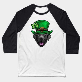 St Patricks Day Black Labrador Retriever Baseball T-Shirt